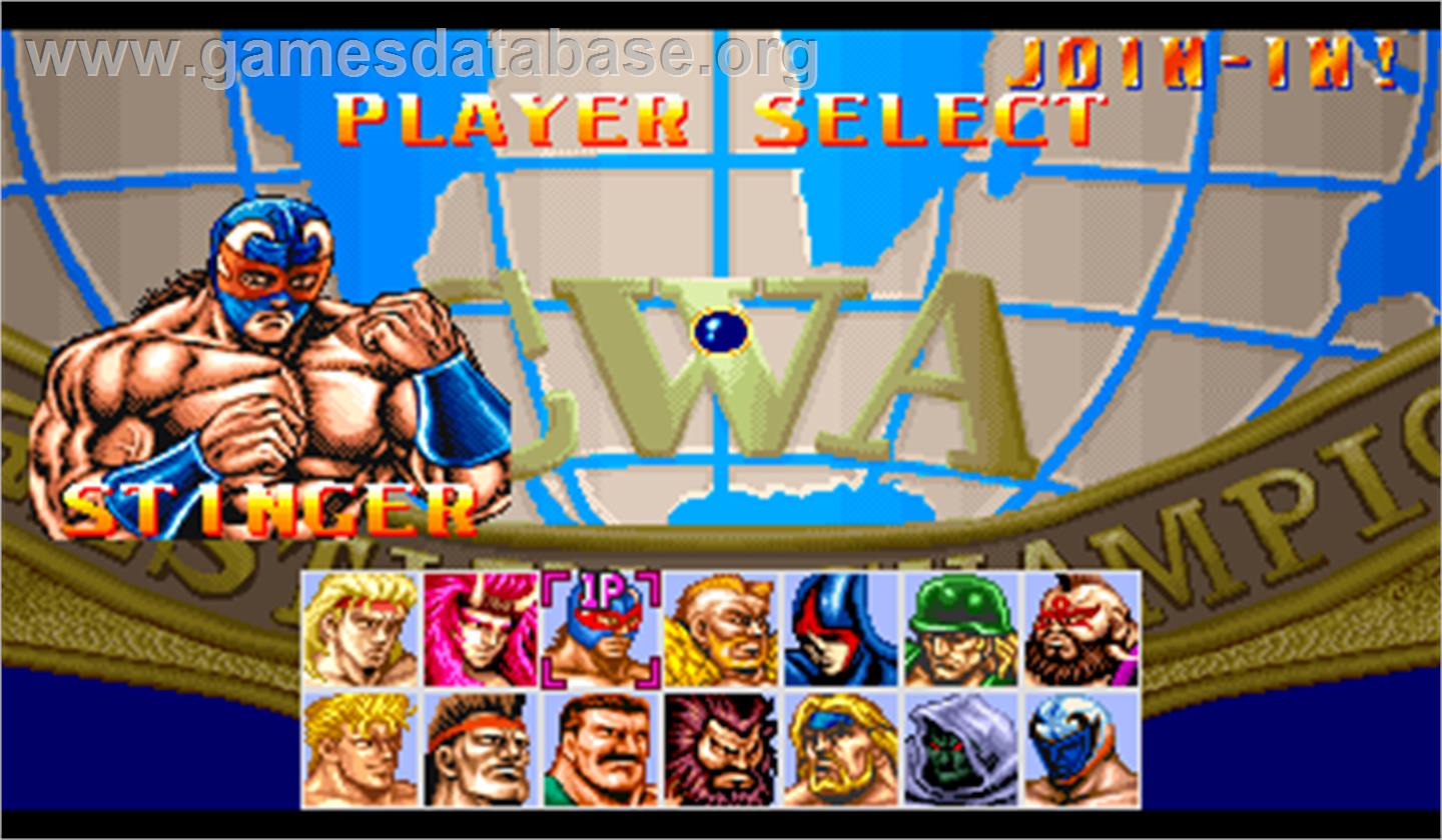 Super Muscle Bomber: The International Blowout - Arcade - Artwork - Select Screen