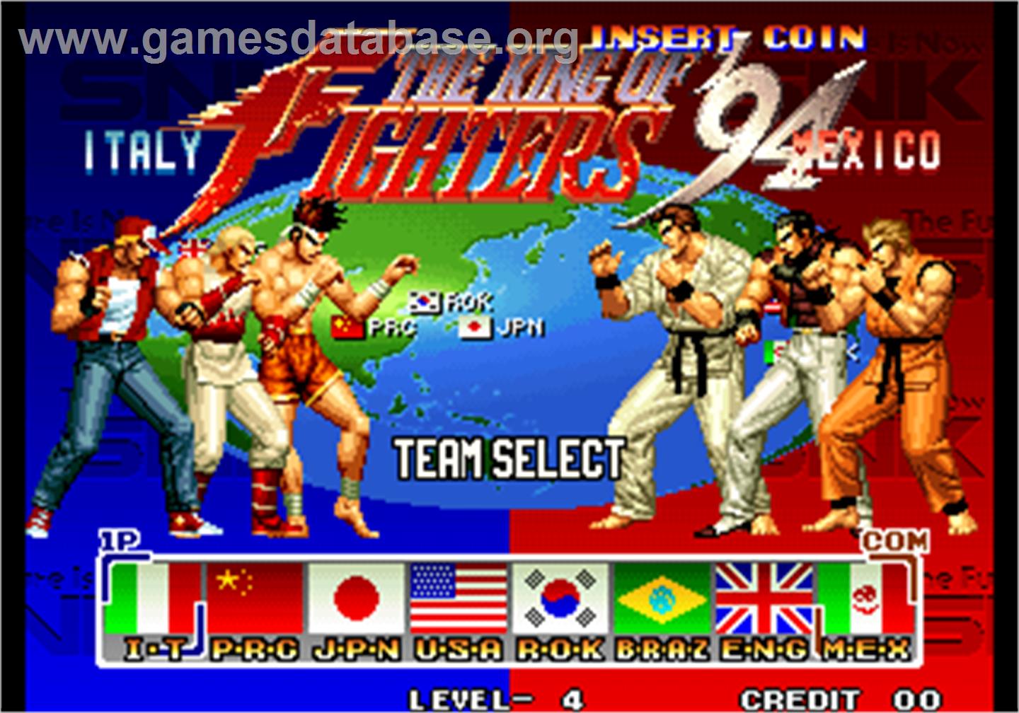 The King of Fighters '94 - Arcade - Artwork - Select Screen