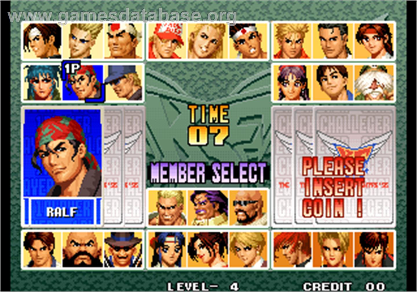 The King of Fighters '96 - Arcade - Artwork - Select Screen