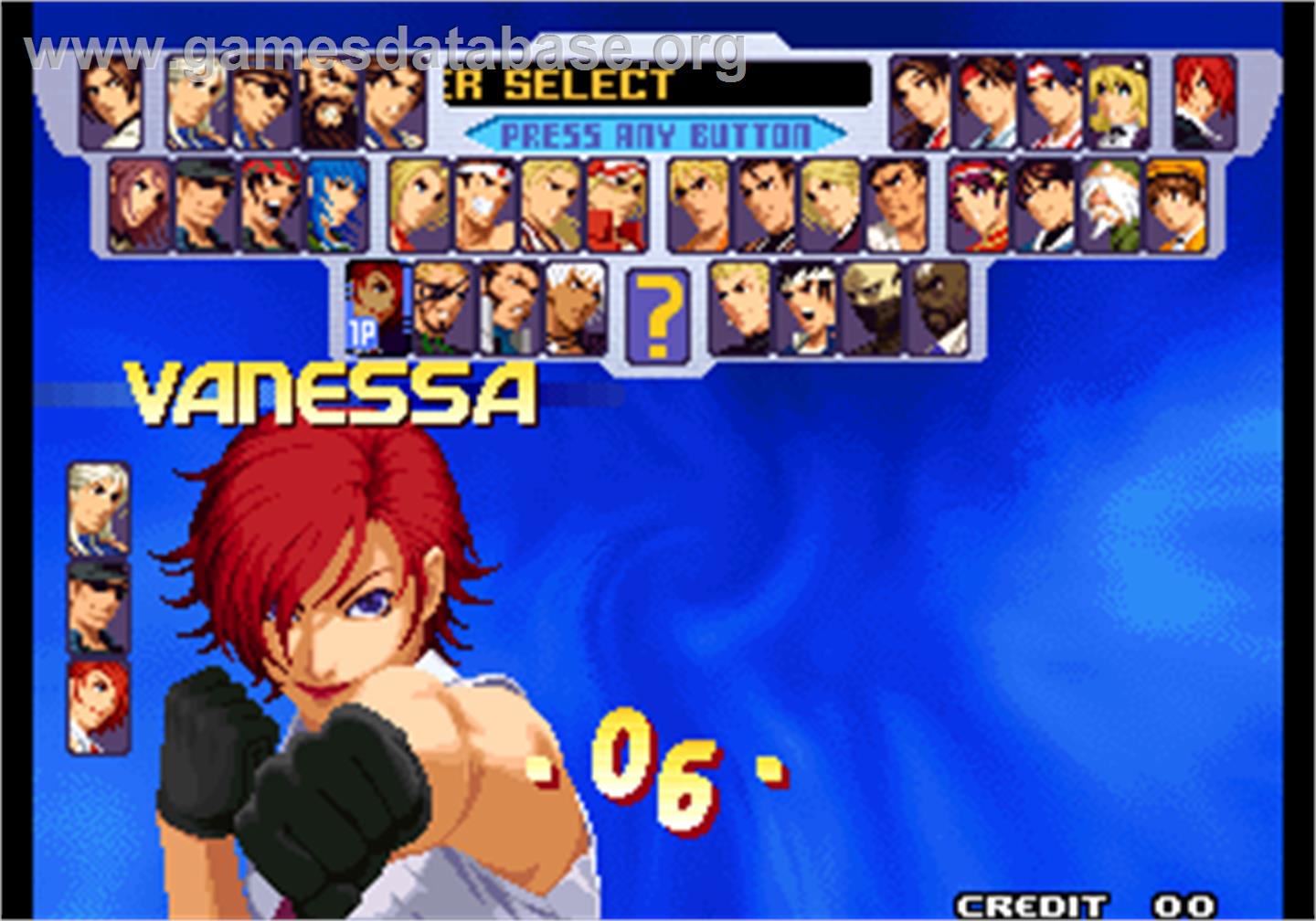 The King of Fighters 2000 - Arcade - Artwork - Select Screen