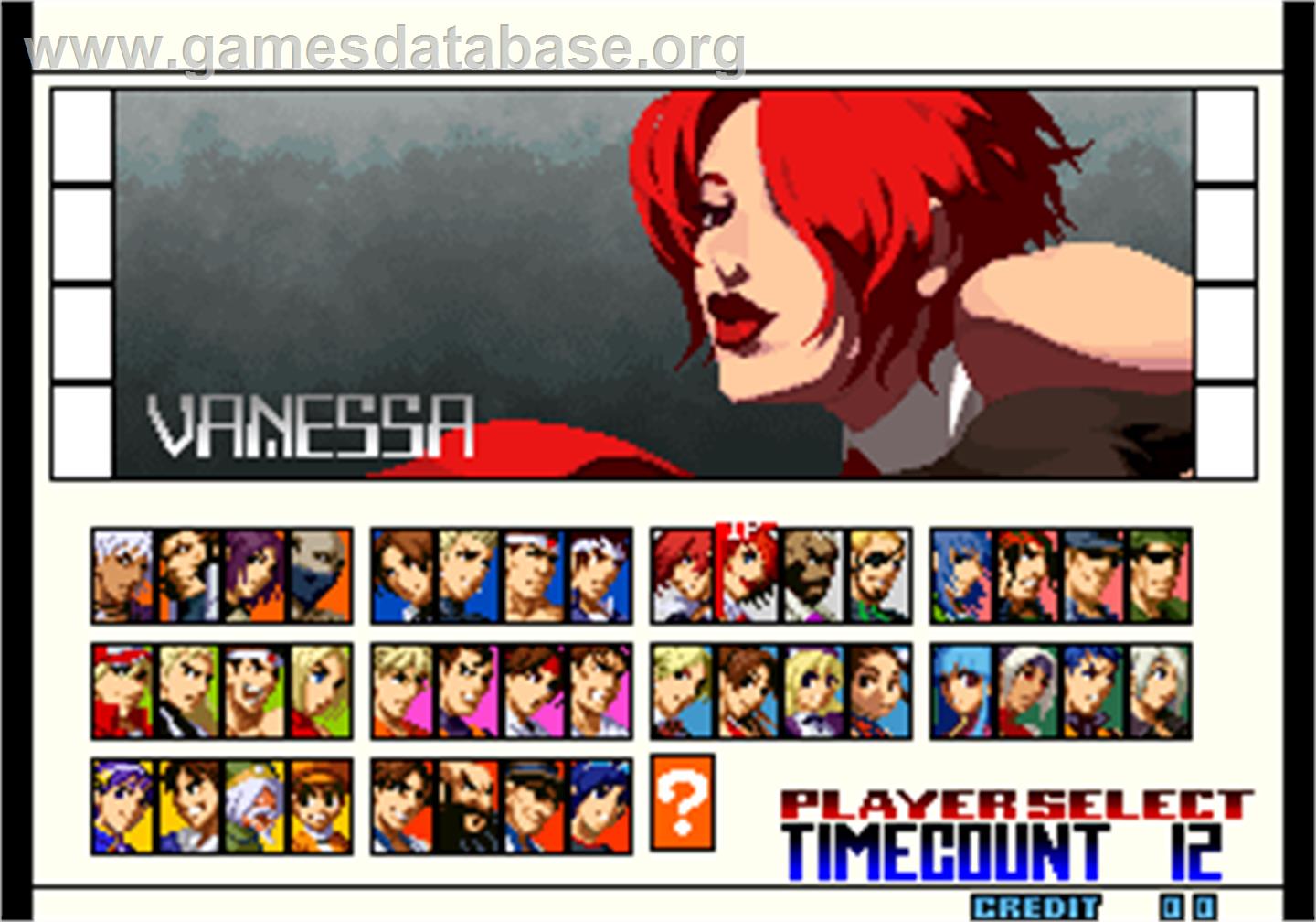 The King of Fighters 2001 - Arcade - Artwork - Select Screen