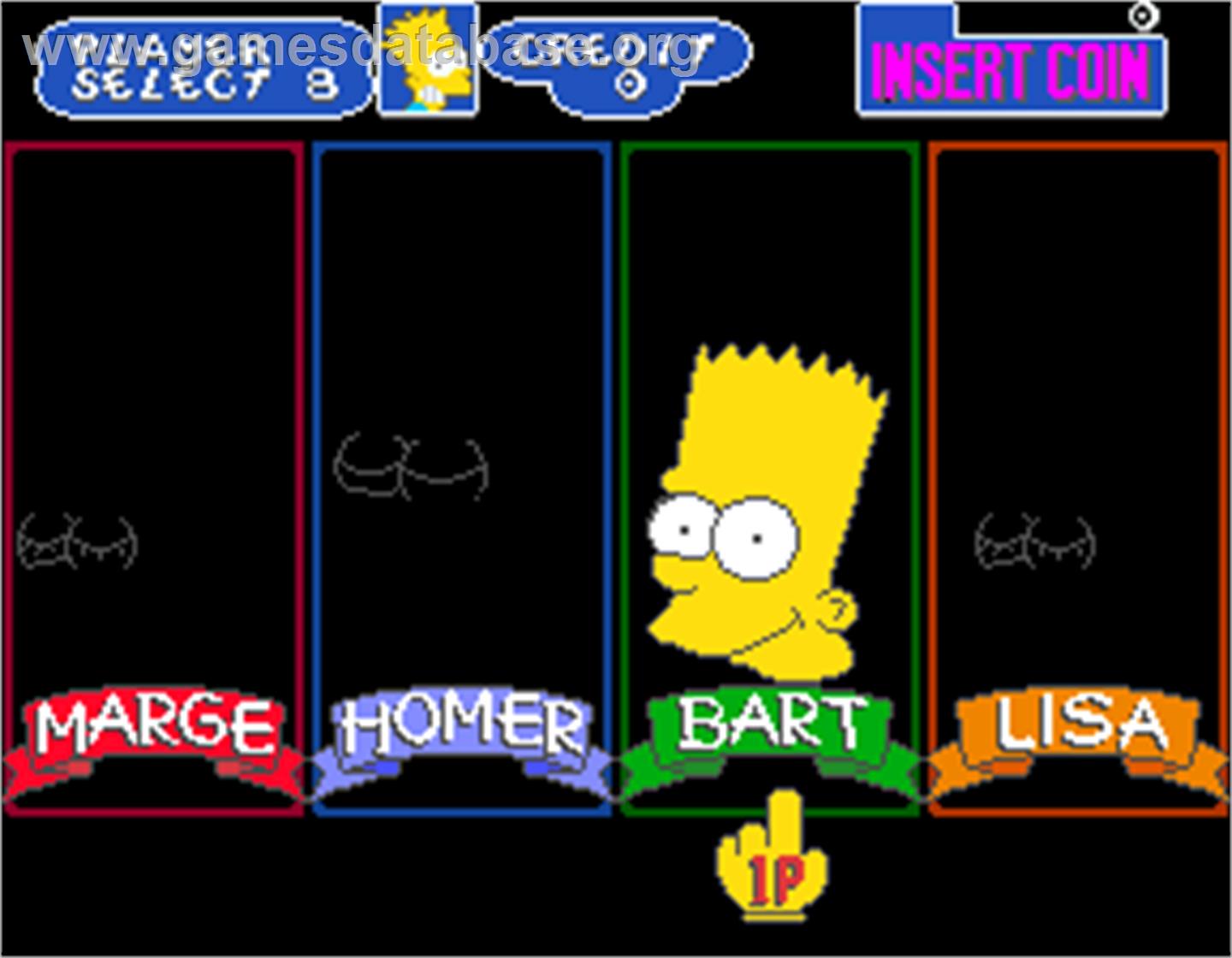 The Simpsons - Arcade - Artwork - Select Screen