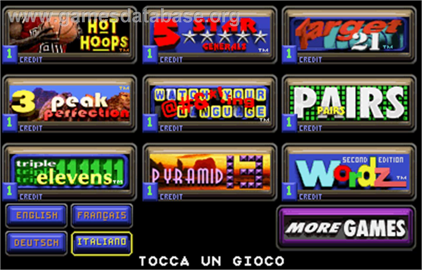 Touchmaster - Arcade - Artwork - Select Screen