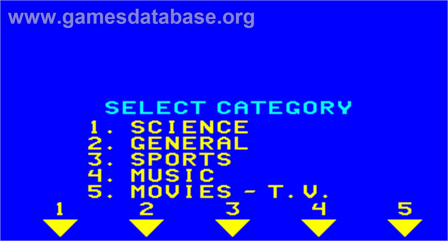 Trivia - Arcade - Artwork - Select Screen