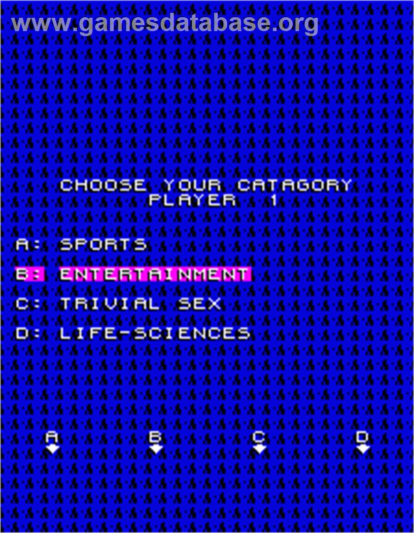 Trivia Master - Arcade - Artwork - Select Screen