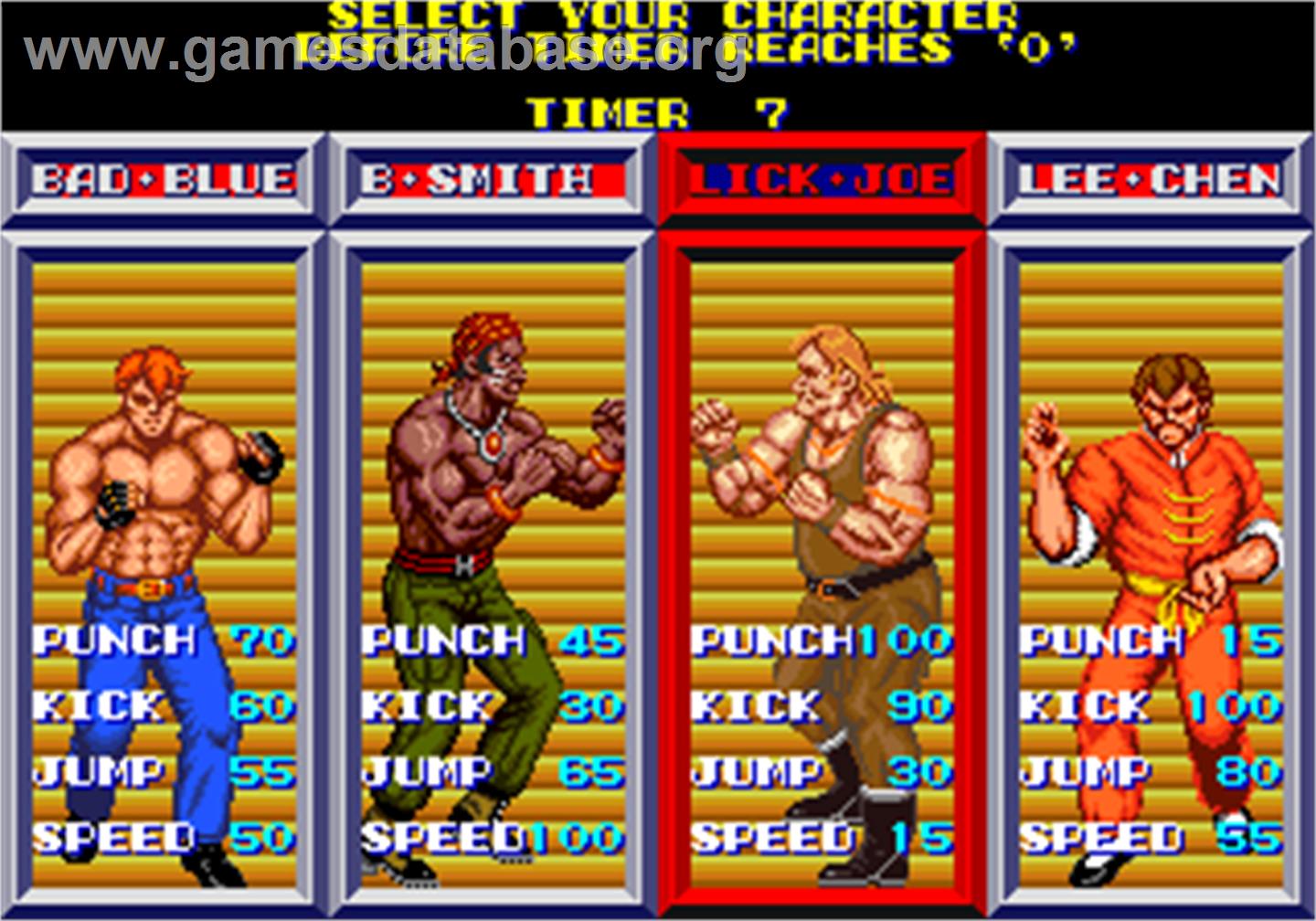 Violence Fight - Arcade - Artwork - Select Screen