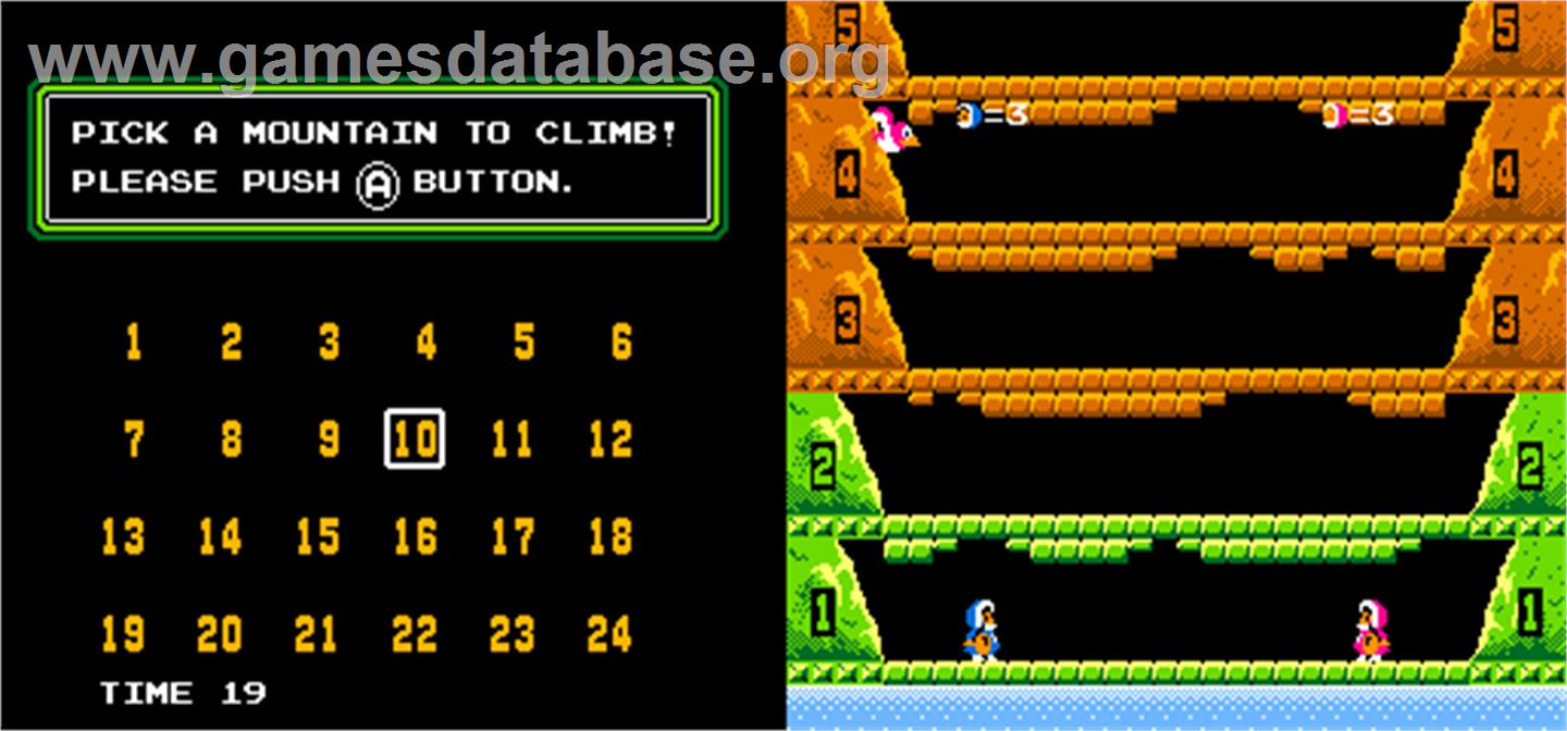 Vs. Ice Climber Dual - Arcade - Artwork - Select Screen