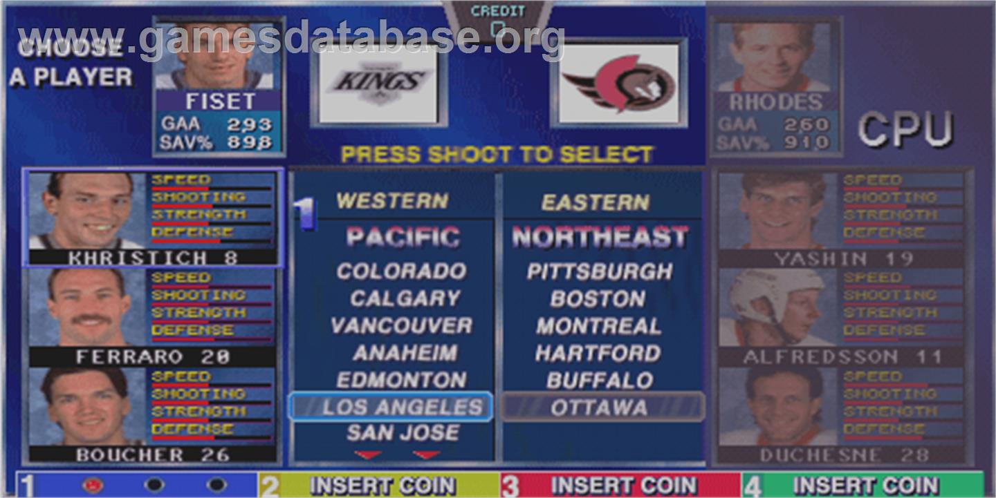 Wayne Gretzky's 3D Hockey - Arcade - Artwork - Select Screen