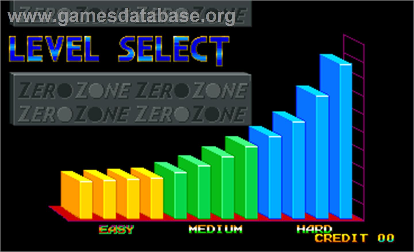 Zero Zone - Arcade - Artwork - Select Screen