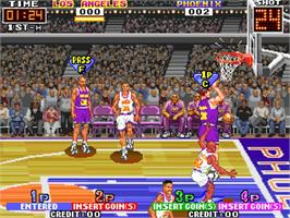 In game image of 3 On 3 Dunk Madness on the Arcade.