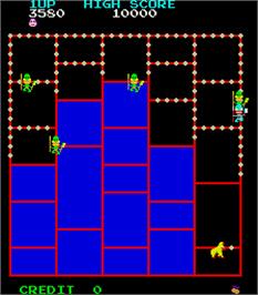 In game image of Amidar on the Arcade.