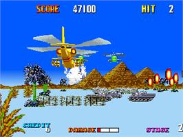 In game image of Apache 3 on the Arcade.