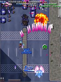 In game image of Armed Police Batrider on the Arcade.