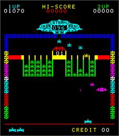 In game image of Astro Invader on the Arcade.