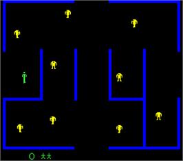 In game image of Berzerk on the Arcade.