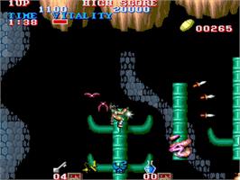 In game image of Black Tiger / Black Dragon on the Arcade.