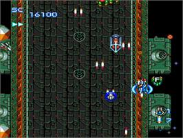 In game image of Blazing Lazers on the Arcade.