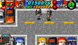 In game image of Burglar X on the Arcade.