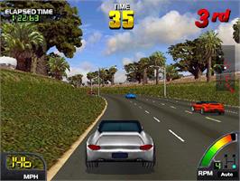 In game image of Cruis'n USA on the Arcade.