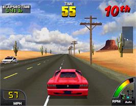 In game image of Cruis'n USA on the Arcade.