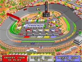 In game image of Danny Sullivan's Indy Heat on the Arcade.