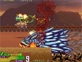 In game image of Dragon Gun on the Arcade.