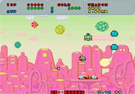 In game image of Fantasy Zone on the Arcade.