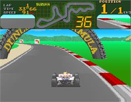 In game image of Final Lap on the Arcade.