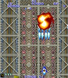 In game image of Final Star Force on the Arcade.