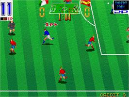 In game image of Football Champ / Euro Football Champ on the Arcade.
