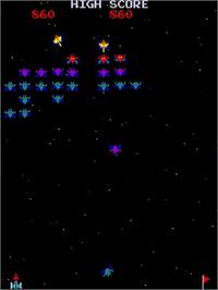 In game image of Galaxian Growing Galaxip / Galaxian Nave Creciente on the Arcade.