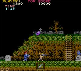 In game image of Ghosts'n Goblins on the Arcade.