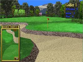 In game image of Golden Tee 3D Golf Tournament on the Arcade.