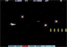 In game image of Gradius III on the Arcade.