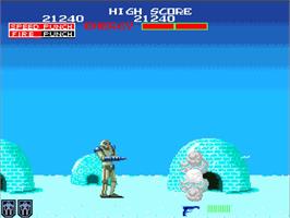 In game image of Guardian on the Arcade.