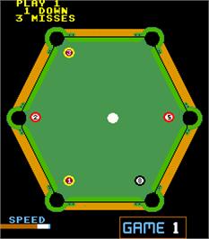In game image of Hex Pool on the Arcade.