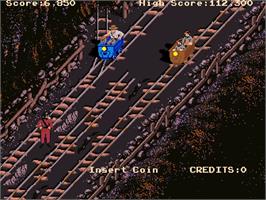 In game image of Indiana Jones and the Temple of Doom on the Arcade.