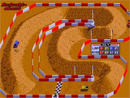In game image of Ironman Ivan Stewart's Super Off-Road Track-Pak on the Arcade.