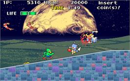 In game image of J. J. Squawkers on the Arcade.