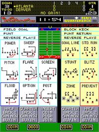 In game image of John Elway's Team Quarterback on the Arcade.