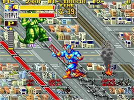 In game image of King of the Monsters on the Arcade.