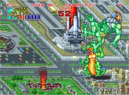 In game image of King of the Monsters 2 - The Next Thing on the Arcade.