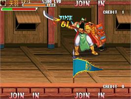 In game image of Knights of Valour Super Heroes / Sanguo Zhan Ji Fengyun Zaiqi / Sangoku Senki Super Heroes on the Arcade.