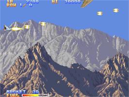 In game image of Lock On on the Arcade.