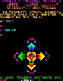 In game image of MTV Rock-N-Roll Trivia on the Arcade.