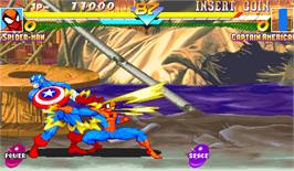 In game image of Marvel Super Heroes on the Arcade.
