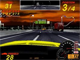 In game image of Midnight Run: Road Fighter 2 on the Arcade.