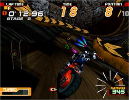 In game image of Motor Raid on the Arcade.