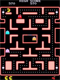 In game image of Ms. Pac-Man on the Arcade.