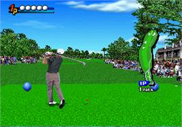 In game image of Pebble Beach - The Great Shot on the Arcade.
